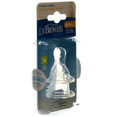 Dr. Brown's Natural Flow Standard Silicone Nipple, Level 3 6m+, 2 Ct Dr  Browns